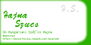 hajna szucs business card